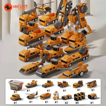 Magnetic Construction Trucks Transform Robot Set