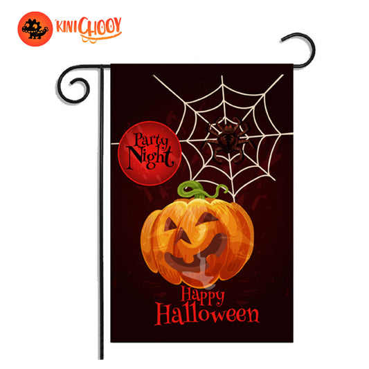 Halloween Outside Garden Flag|Spider Web