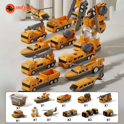 Magnetic Construction Trucks Transform Robot Set