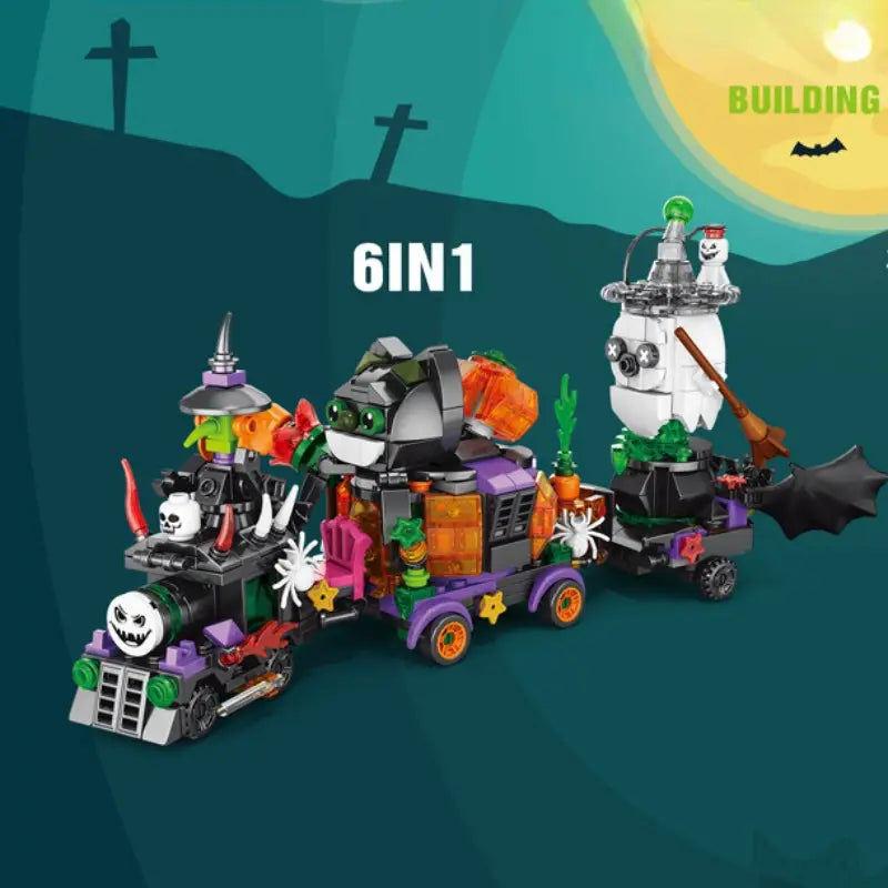 Halloween building blocks 6 in 1 train