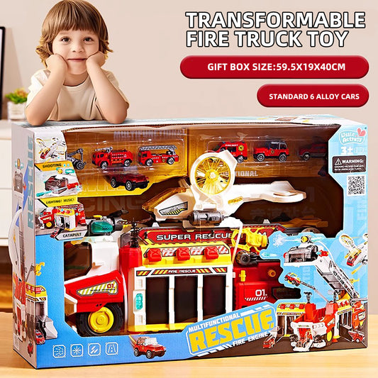 Multifunctional rescue fire truck toy