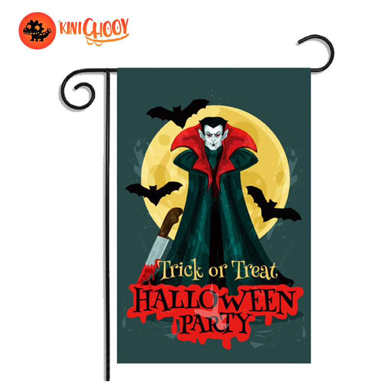 Halloween Outside Garden Flag|Dracula&Moon