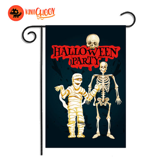 Halloween Outside Garden Flag|Skeleton2