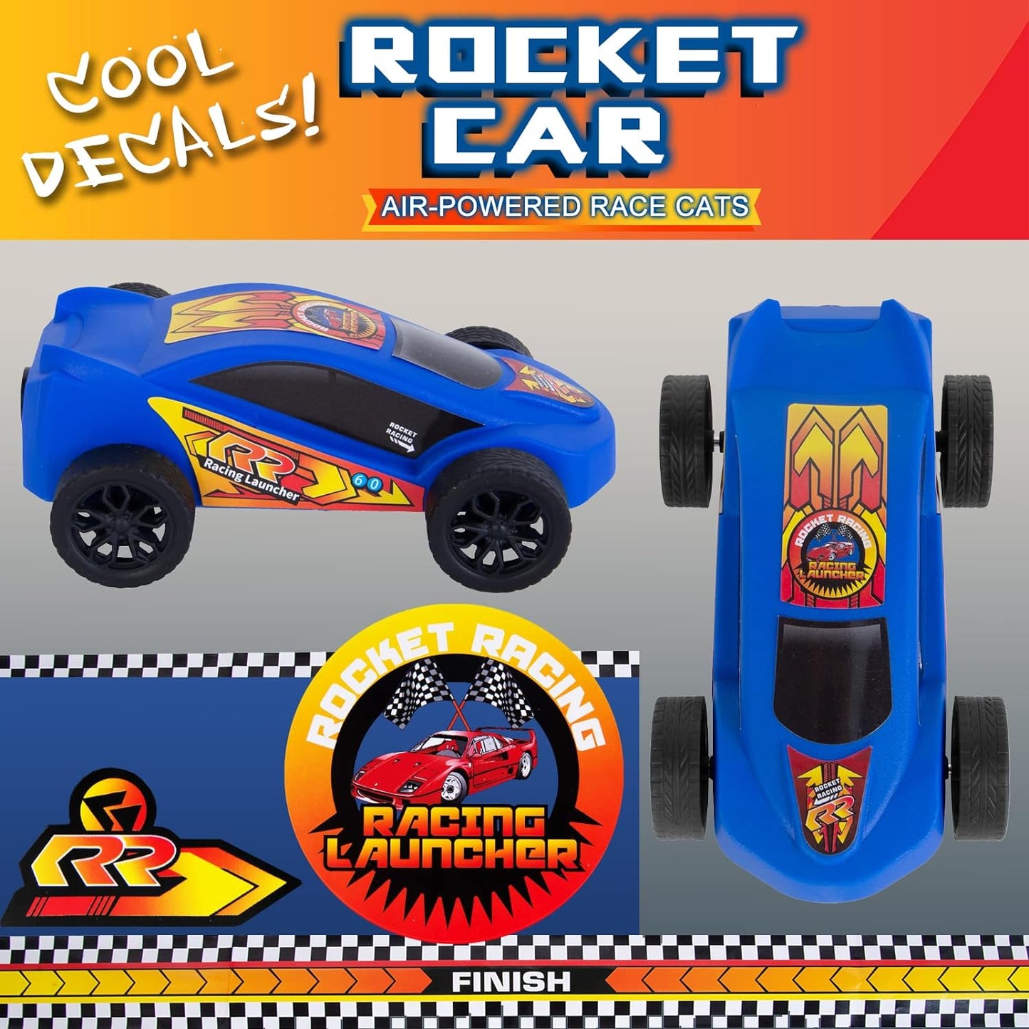 6 Foam Rocket & 2 Car Launcher Outdoor Outside Toys