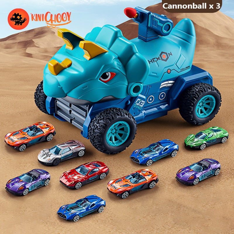 Dinosaur Truck Toys with 9 Die-Cast Metal Toy Cars