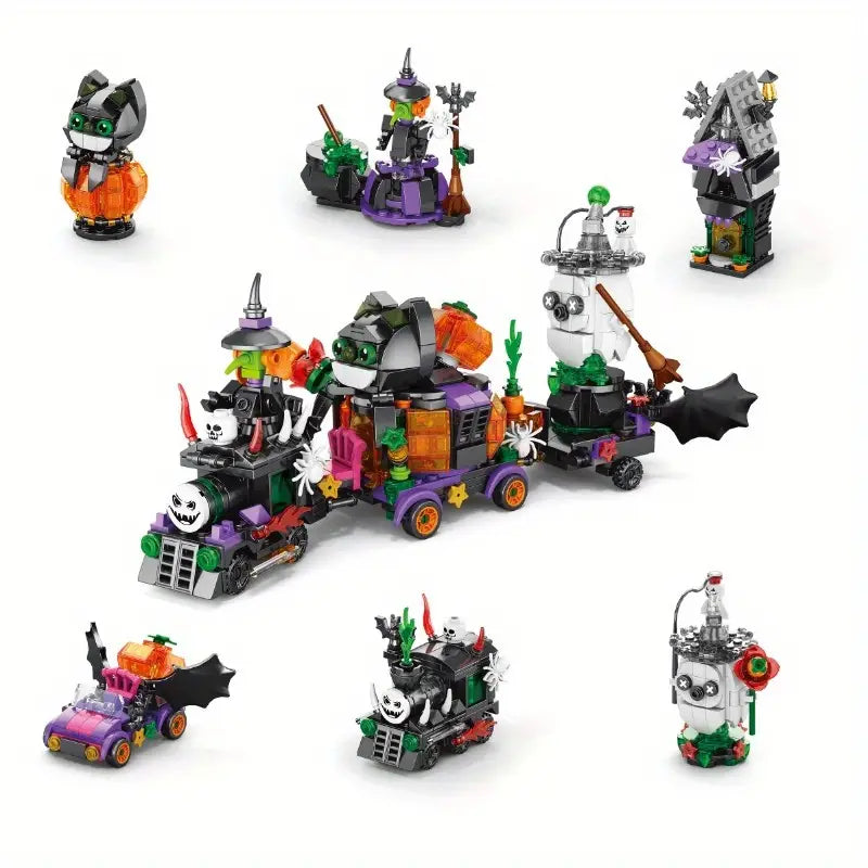 Halloween building blocks 6 in 1 train