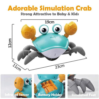 Crawling Crab Automatically Avoid Obstacles Baby Music Toy