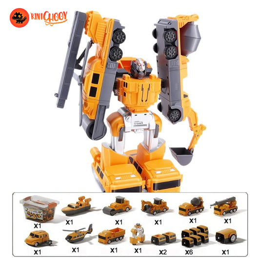 Magnetic Construction Trucks Transform Robot Set