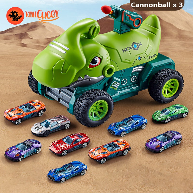 Dinosaur Truck Toys with 9 Die-Cast Metal Toy Cars