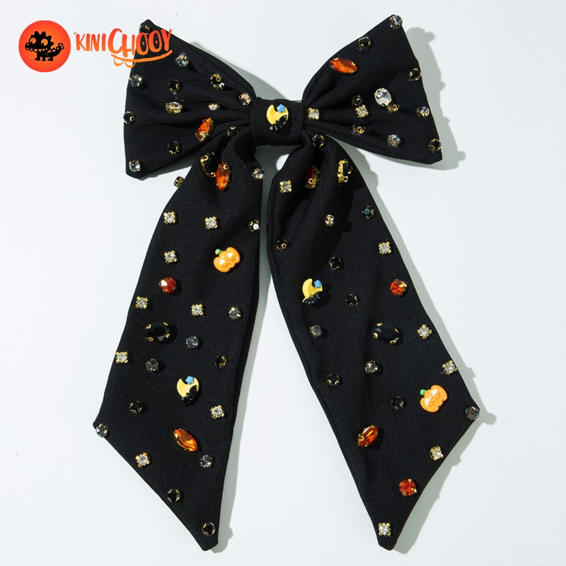 Halloween Diamond Bow Hairpin