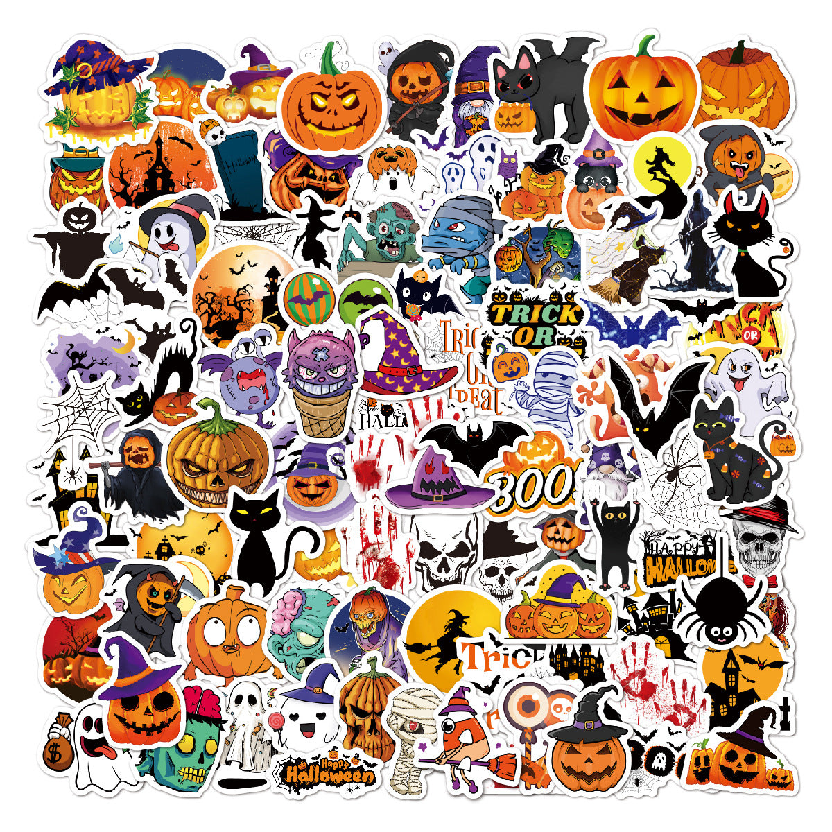 2024 Halloween Holographic Laser Stickers