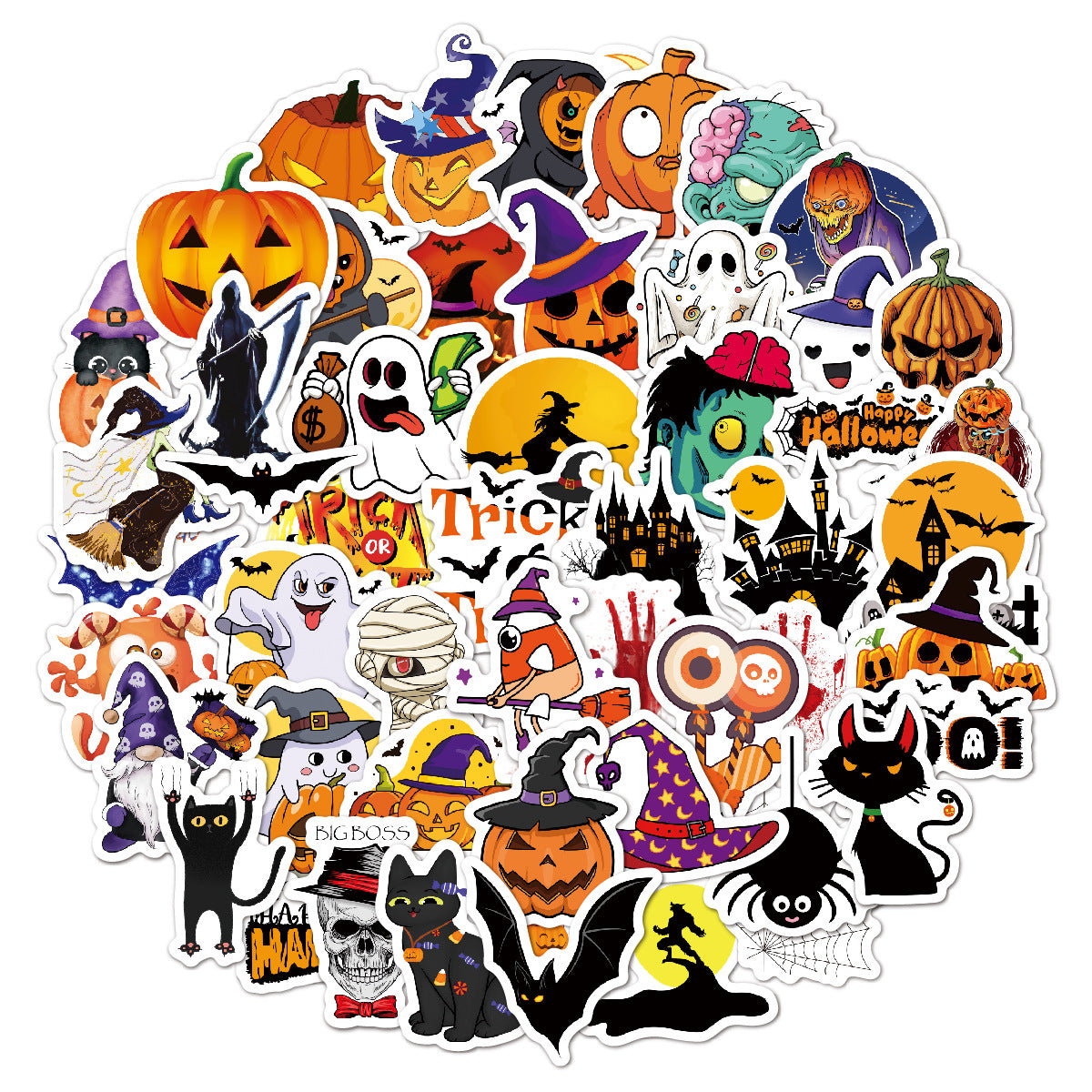 2024 Halloween Holographic Laser Stickers