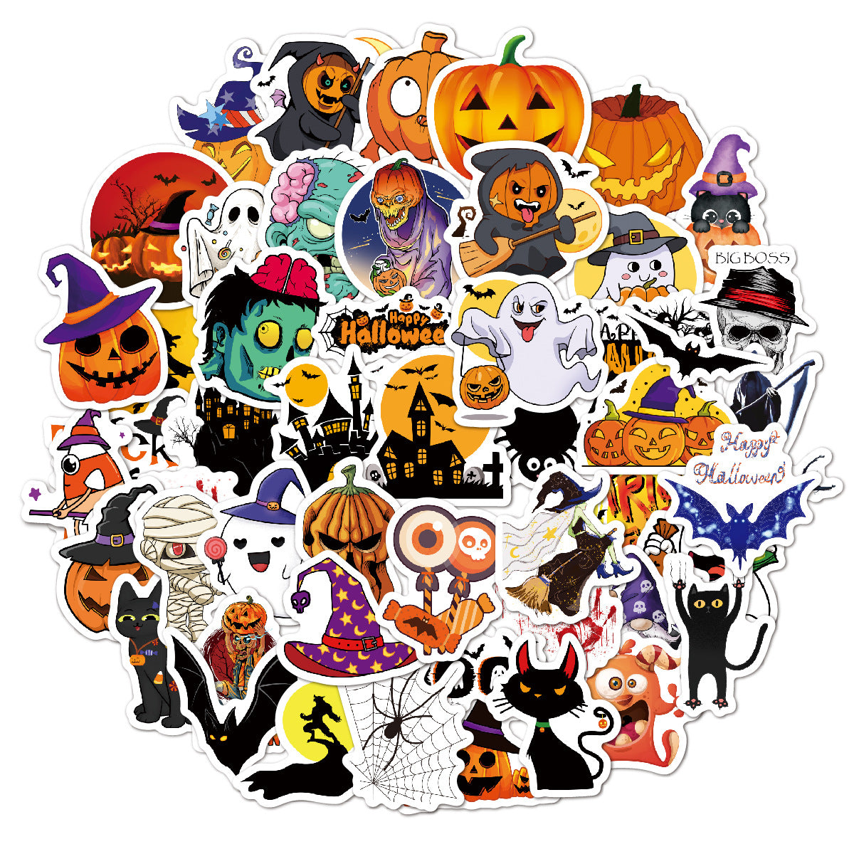 2024 Halloween Holographic Laser Stickers