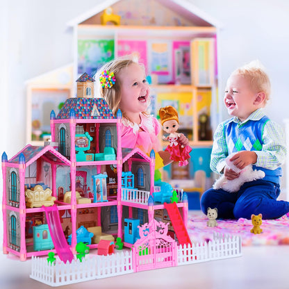 Doll Houses Playset with Furniture and Accessories